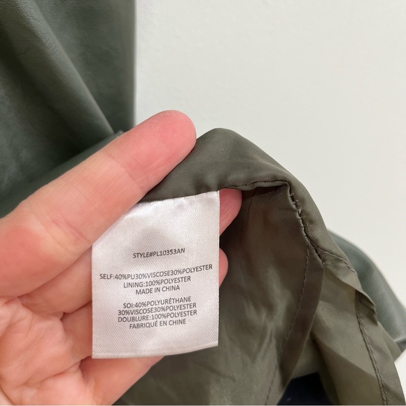 Anthropologie Eva Franco Faux Vegan Leather Dress with Cutouts Green Size 4 - Picture 12 of 12
